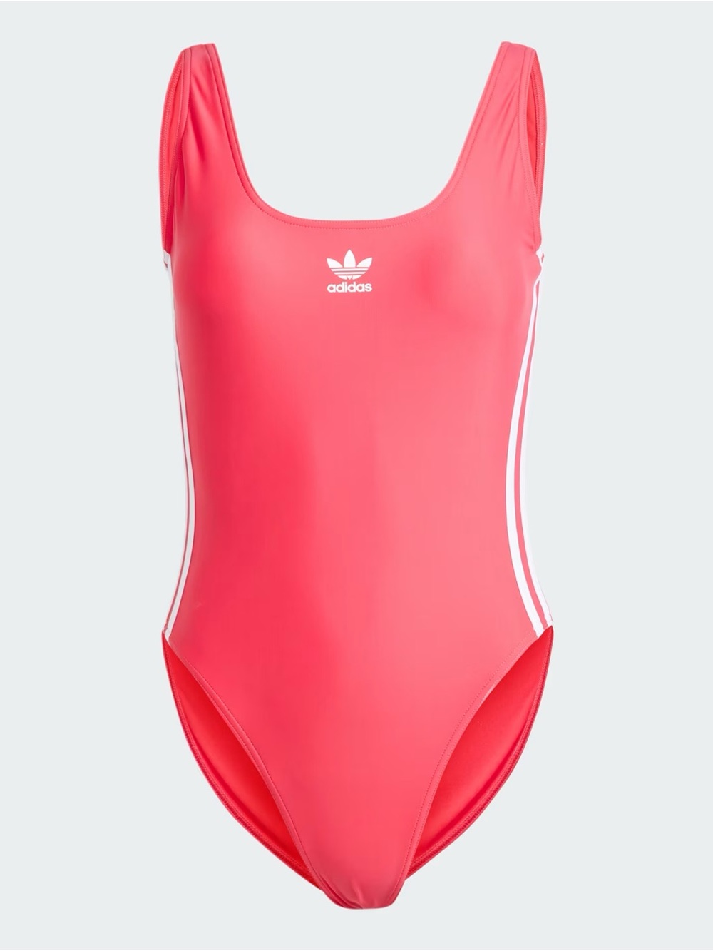 Adidas Open Back One-Piece Swimsuit Stripes Size 10 Beachy Summer Neon Pink